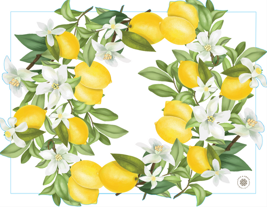 Individual Tela Impermeable -Limones  - Kit de 6