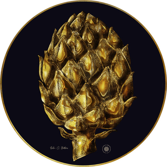 Portaplato Alcachofa Dorada - Kit de 6