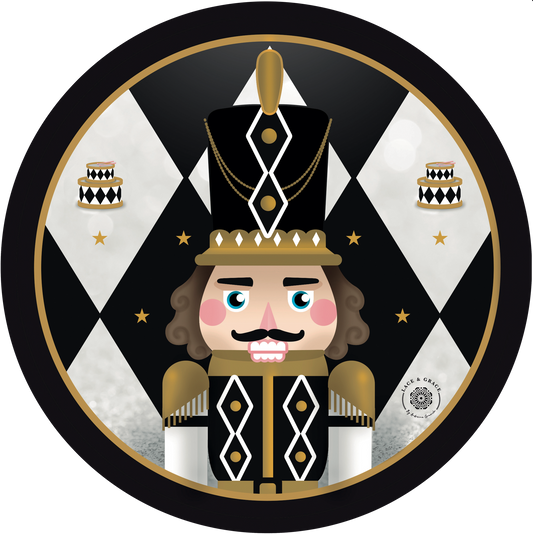 Nutcracker rombos negro y dorado    - Kit de 6
