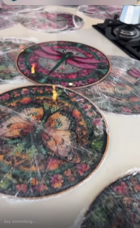 Portaplato Libélula Mosaico - Kit de 6