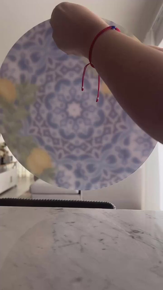 Portaplato Rombos y flores - Corte Registro Kit de 6