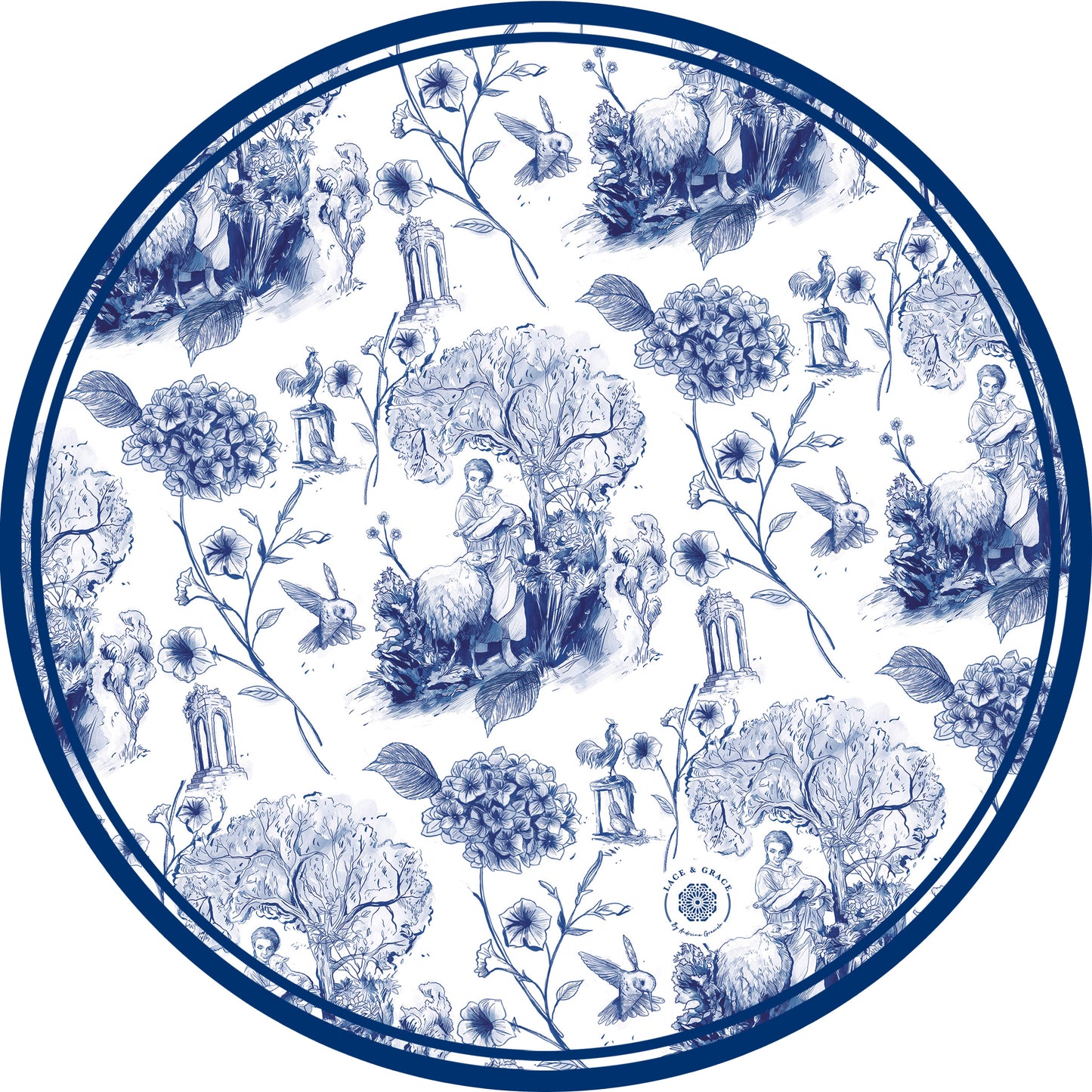 Portaplato Toile de Jouy Rey - Kit de 6