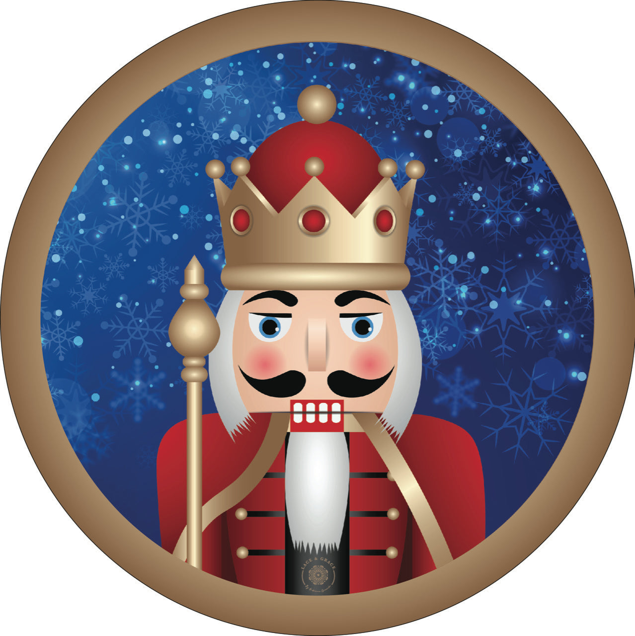 Nutcracker rojo fondo azul   - Kit de 6