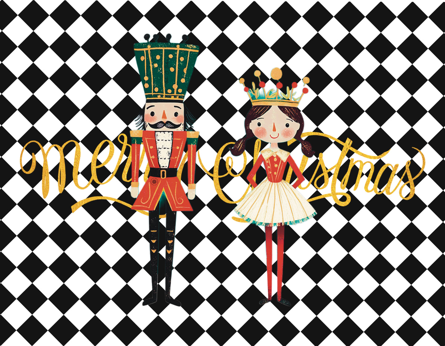 Individual Tela Impermeable - Nutcracker y Princesa rombos  ECB  - Kit de 6