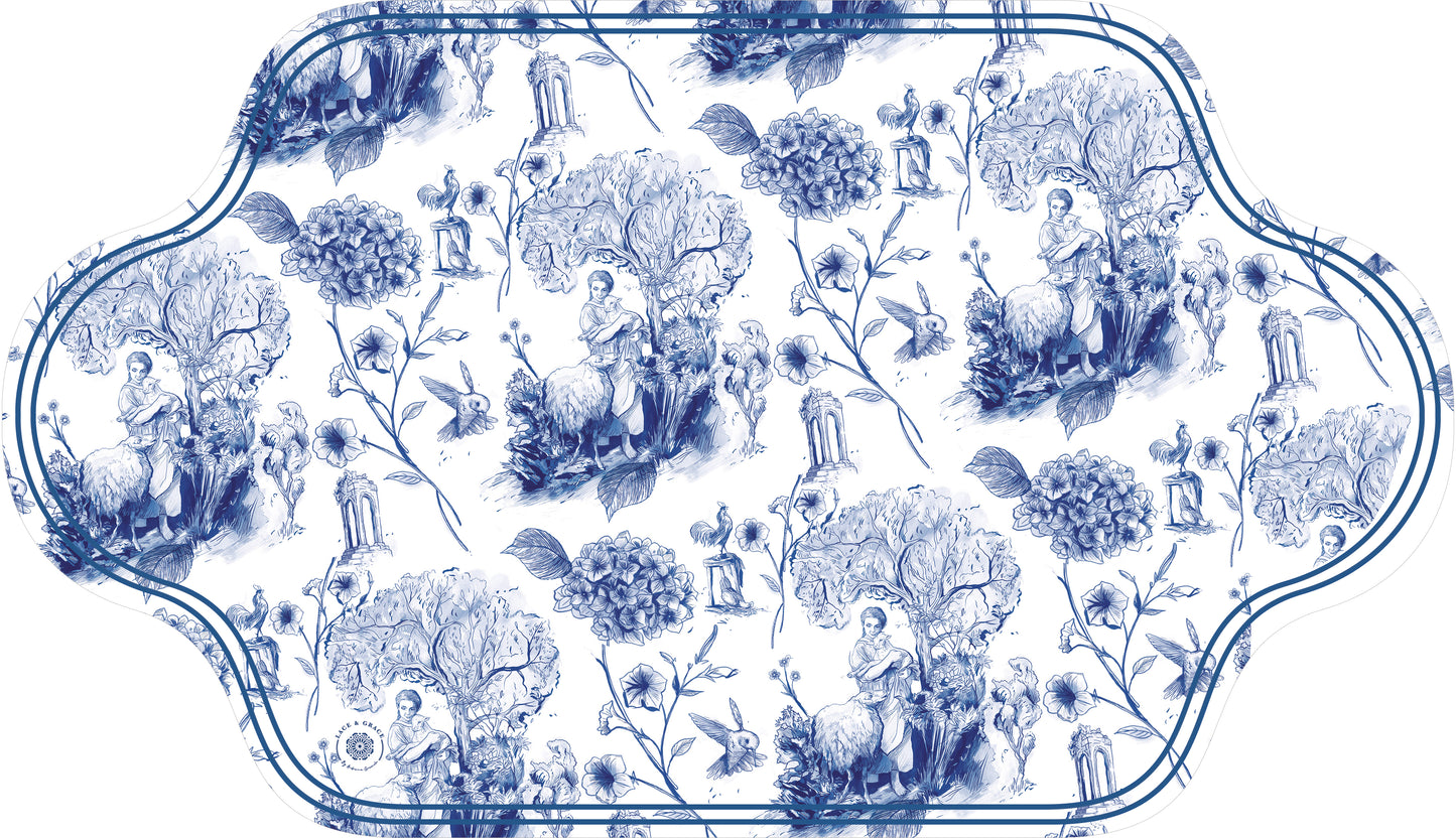 Individual Tela Impermeable - Toile de Jouy  - Kit de 6