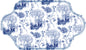 Individual Tela Impermeable - Toile de Jouy  - Kit de 6
