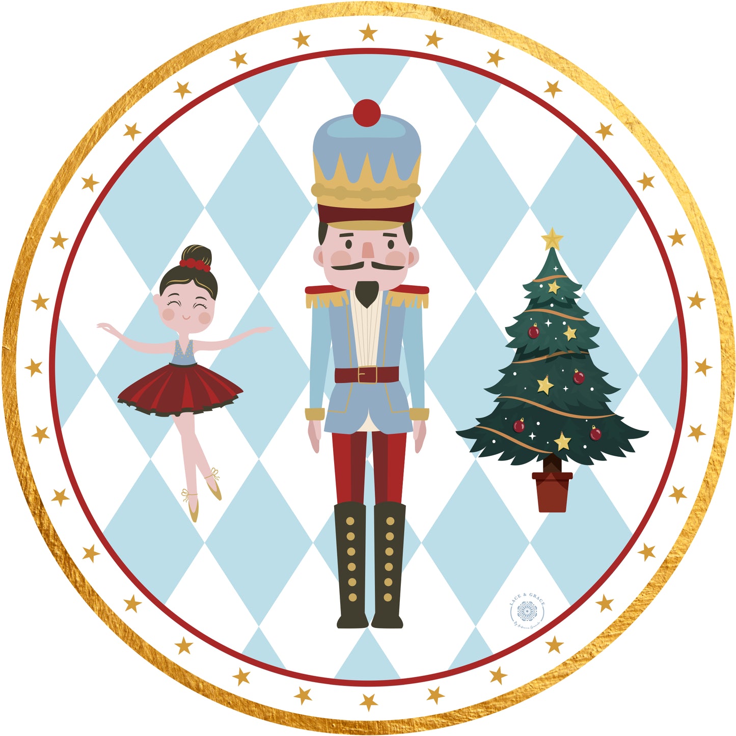 Nutcracker azul- Pino  - Kit de 6