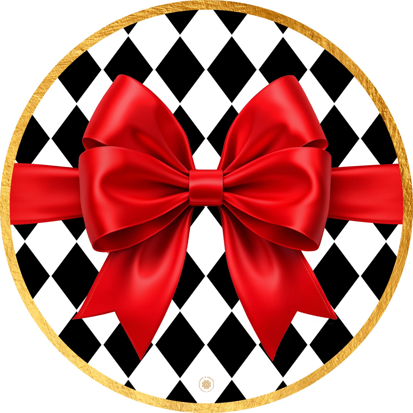 Nutcracker Rombos con moño rojo - Kit de 6