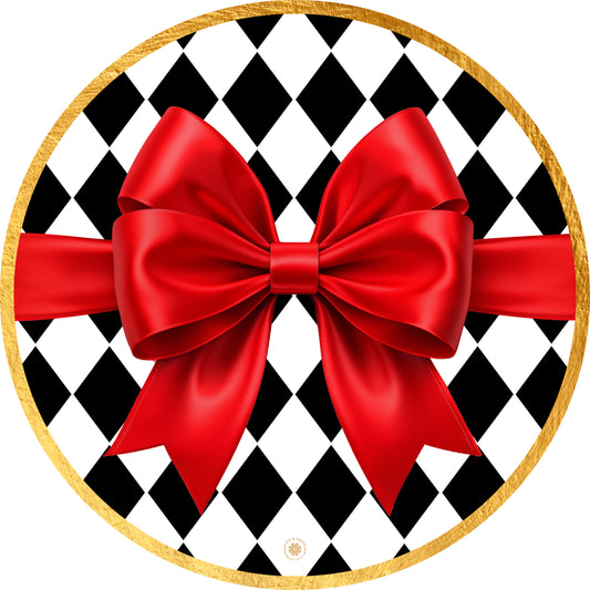 Nutcracker Rombos con moño rojo - Kit de 6