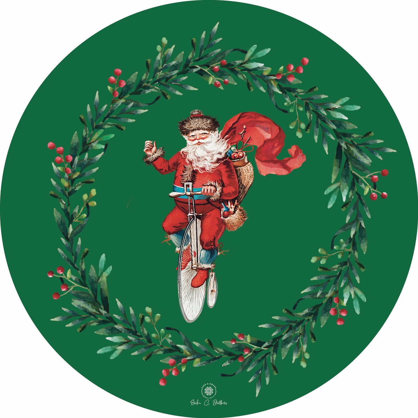 Santa fondo Verde ECB - Kit de 6